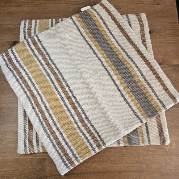Pottery Barn Glenfield Stripe Pillow Cover 24x24 Wool/Cotton NWT Set of 2 - Picture 1 of 10